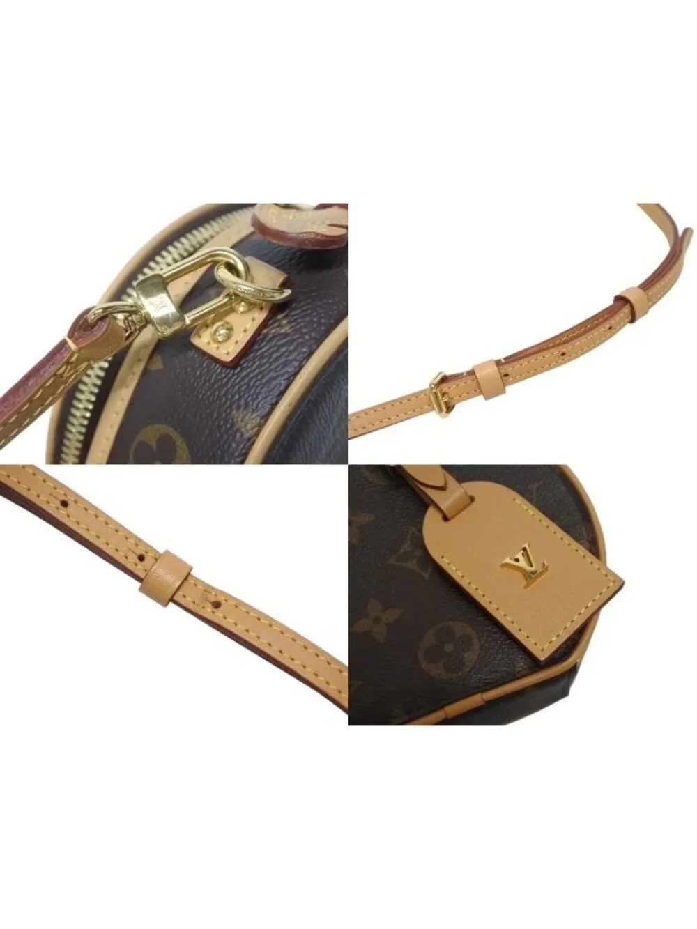 Louis Vuitton Mini Boite Chapeau Shoulder Bag Monogram Canvas Vachetta Leather